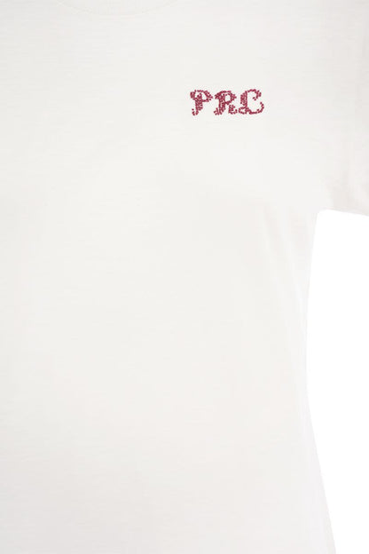Crew-neck T-shirt with embroidery - VOGUERINI