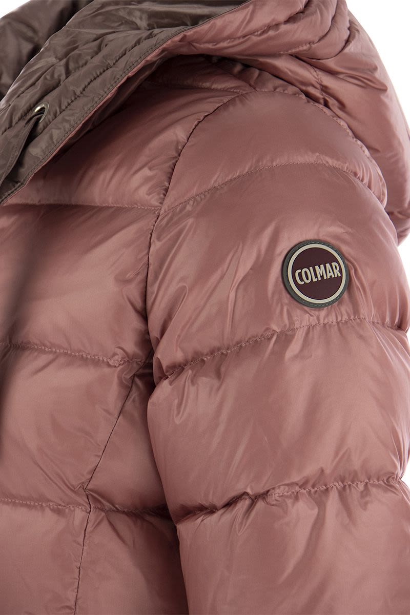 FRIENDLY - Long down jacket with reversible hood - VOGUERINI