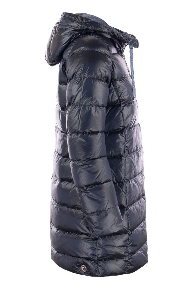 FRIENDLY - Long down jacket with reversible hood - VOGUERINI
