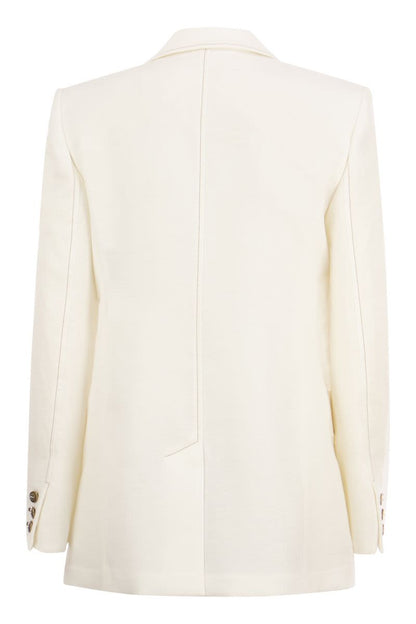 VERACE - Linen double-breasted jacket - VOGUERINI