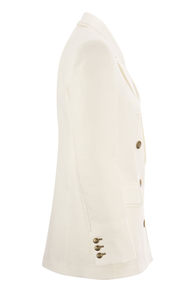 VERACE - Linen double-breasted jacket - VOGUERINI