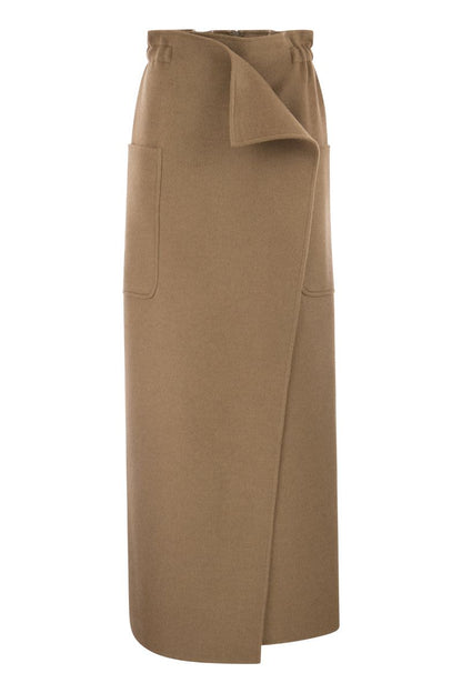 CARBON - Camel long skirt - VOGUERINI