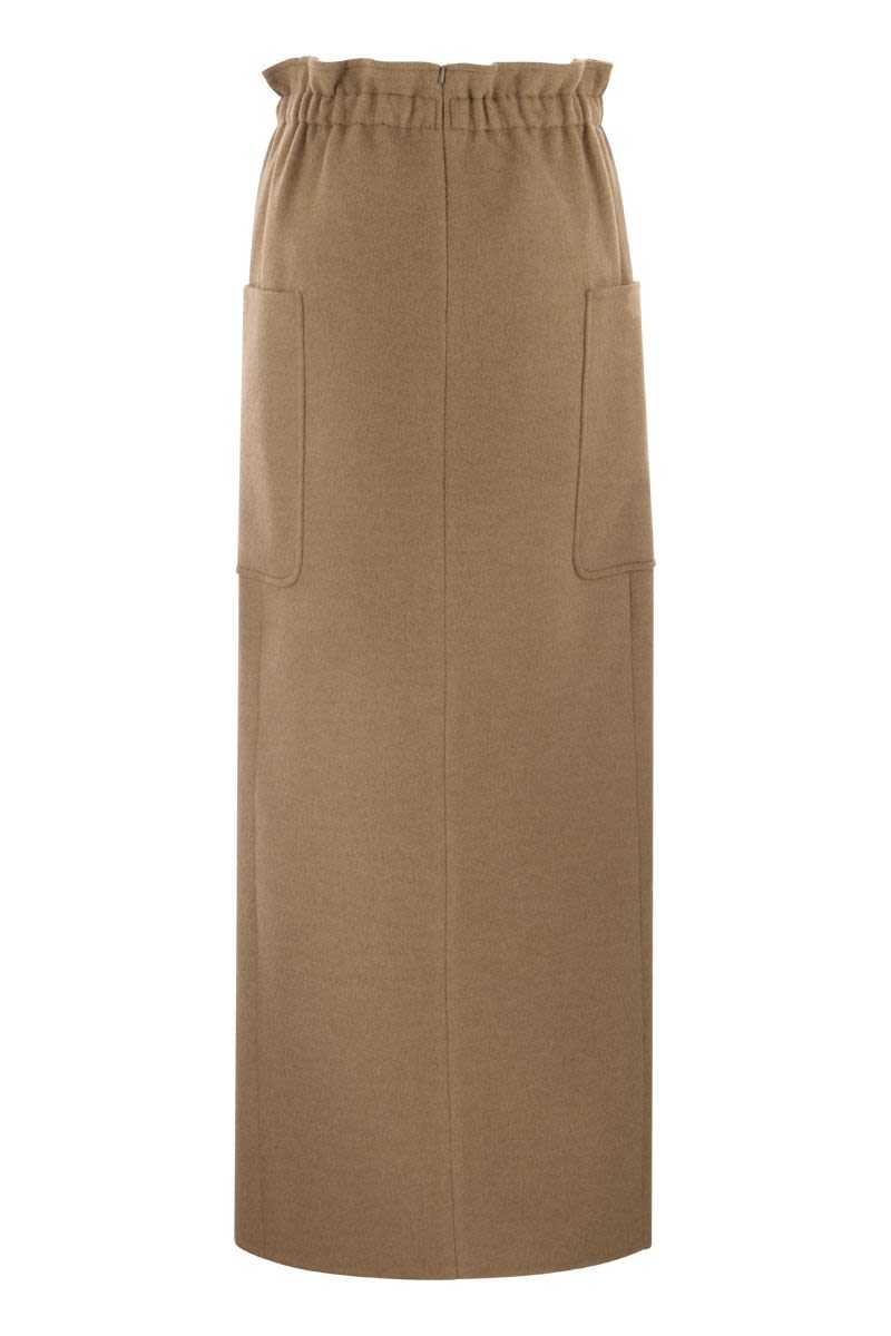 CARBON - Camel long skirt - VOGUERINI