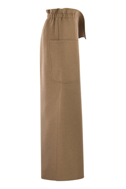 CARBON - Camel long skirt - VOGUERINI