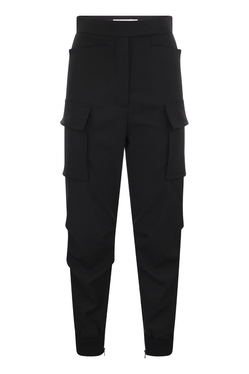 TSKIRT - Wool gabardine cargo trousers - VOGUERINI