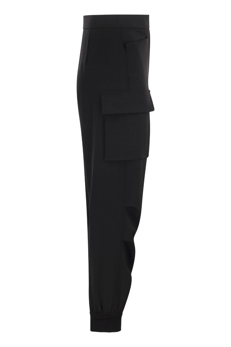 TSKIRT - Wool gabardine cargo trousers - VOGUERINI