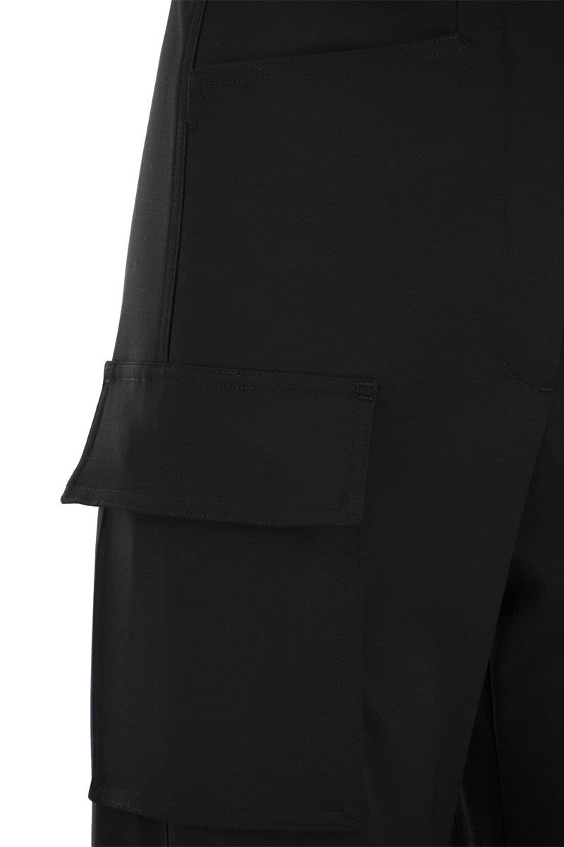 TSKIRT - Wool gabardine cargo trousers - VOGUERINI