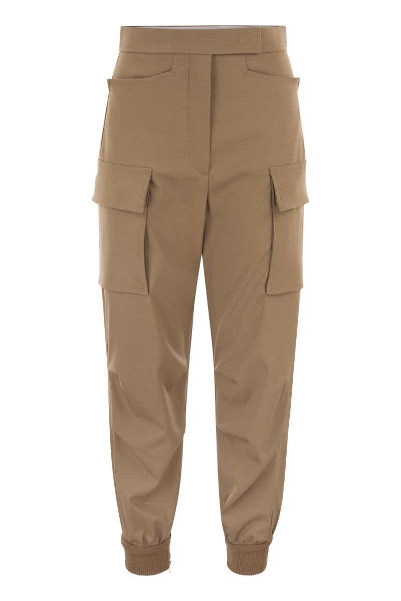 TSKIRT - Wool gabardine cargo trousers - VOGUERINI