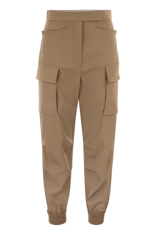 TSKIRT - Wool gabardine cargo trousers - VOGUERINI