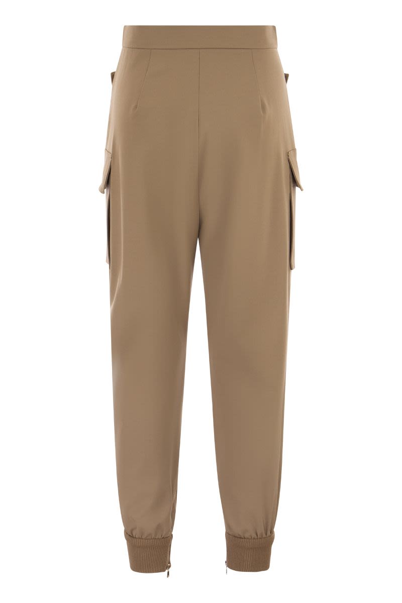 TSKIRT - Wool gabardine cargo trousers - VOGUERINI