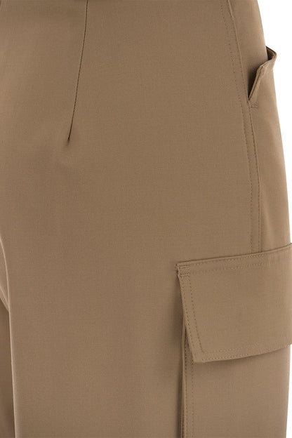 TSKIRT - Wool gabardine cargo trousers - VOGUERINI