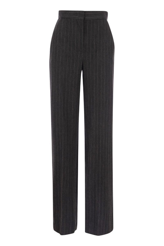 REA - Pinstripe jersey trousers - VOGUERINI