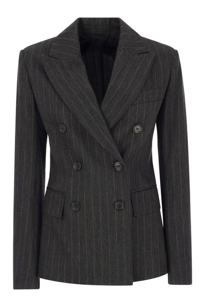 OFRIDE - Pinstriped jersey double-breasted blazer - VOGUERINI