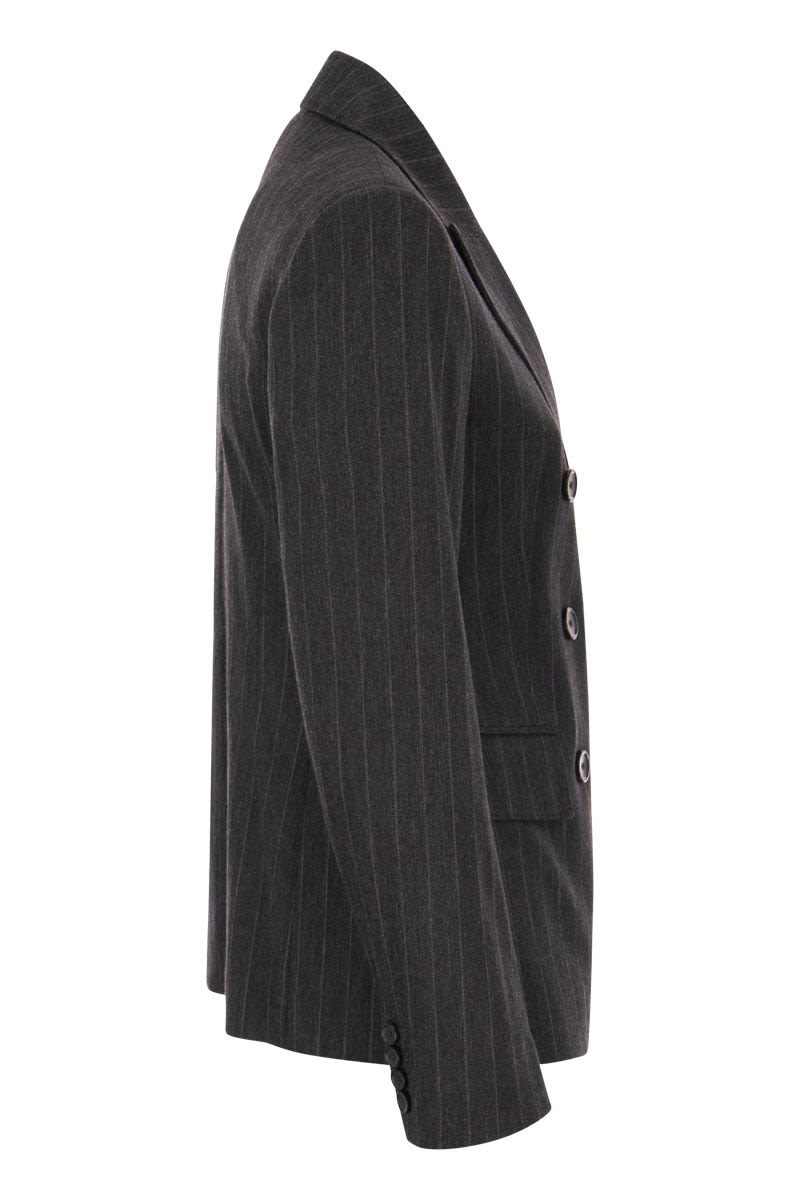 OFRIDE - Pinstriped jersey double-breasted blazer - VOGUERINI