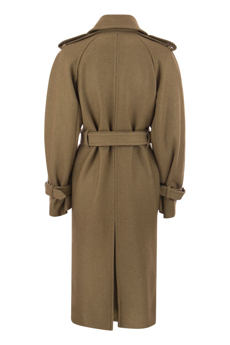 FILOVIA - Double-breasted trench coat in wool blend - VOGUERINI