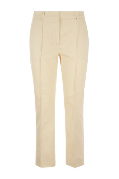 FLORES - Slim Fit Cotton Trousers - VOGUERINI