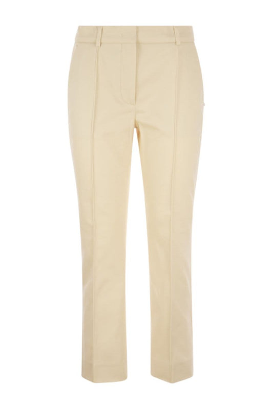 FLORES - Slim Fit Cotton Trousers - VOGUERINI