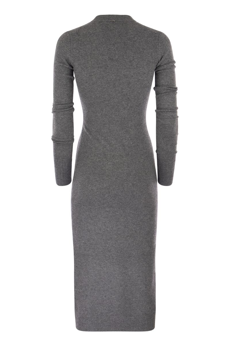 DIVO - Wool and cashmere knit long dress - VOGUERINI