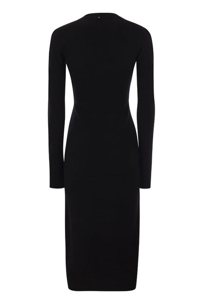 DIVO - Wool and cashmere knit long dress - VOGUERINI