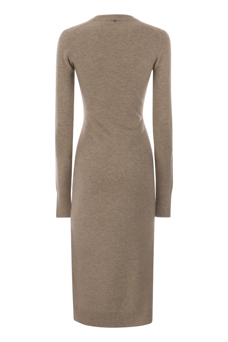 DIVO - Wool and cashmere knit long dress - VOGUERINI