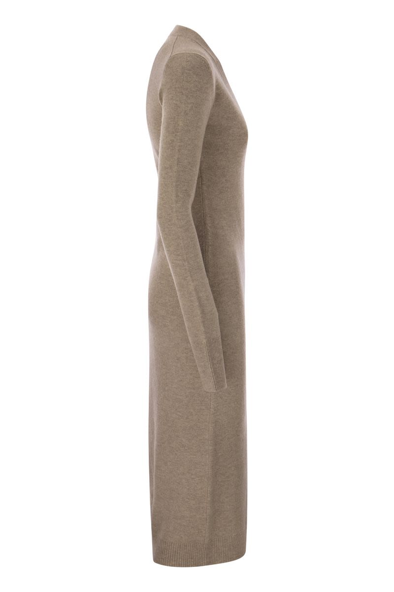 DIVO - Wool and cashmere knit long dress - VOGUERINI