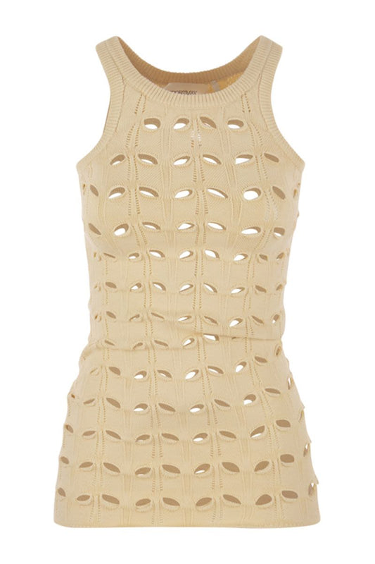 ASTICE - Perforated viscose top - VOGUERINI