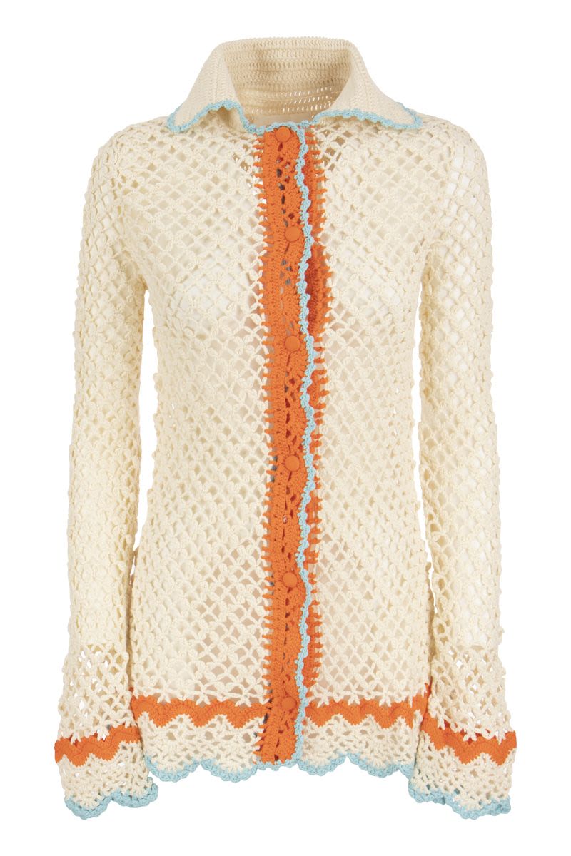 SEMELE - Cotton Knitted Shirt - VOGUERINI