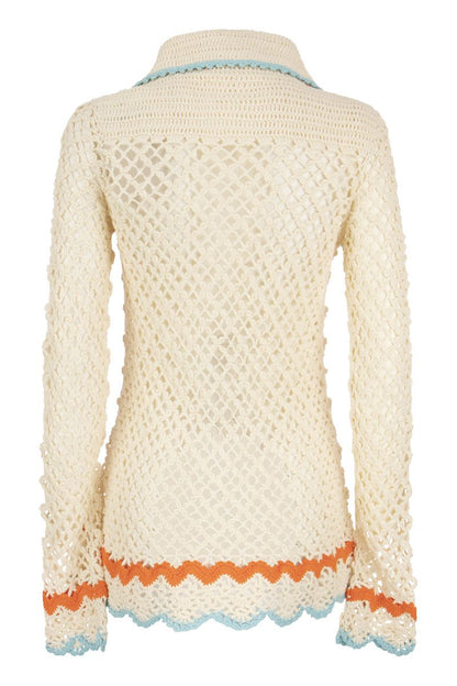 SEMELE - Cotton Knitted Shirt - VOGUERINI