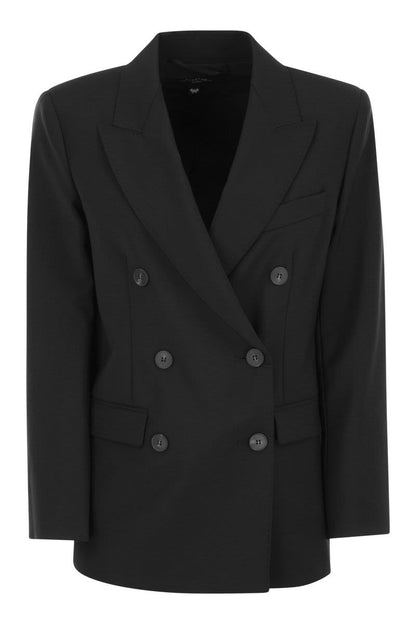 YARDEN - Wool Canvas Double-breasted Blazer - VOGUERINI