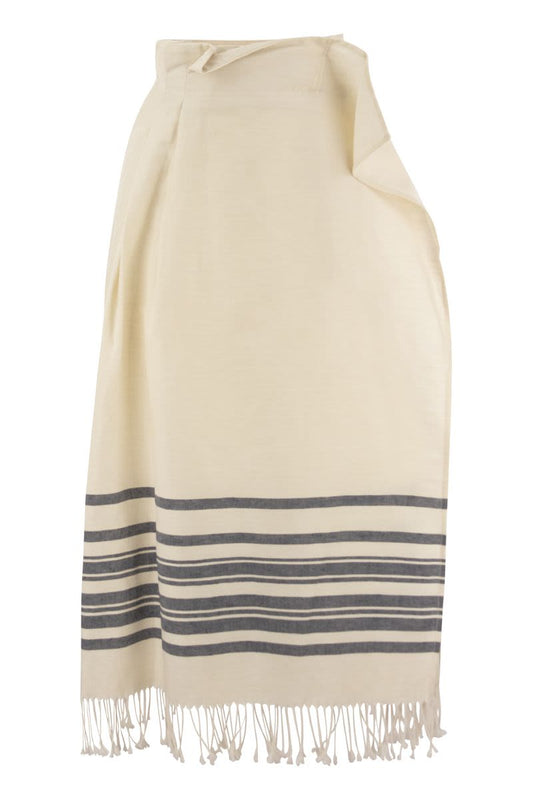 TARGA - Cotton and linen skirt - VOGUERINI