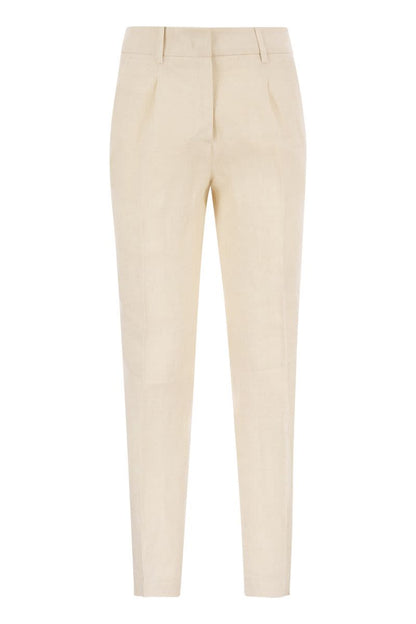 NOBLE - Linen canvas trousers - VOGUERINI