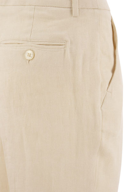 NOBLE - Linen canvas trousers - VOGUERINI