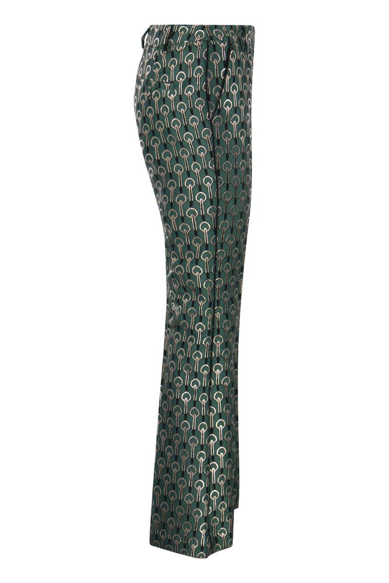 GIRINO - Flared trousers in jacquard fabric - VOGUERINI