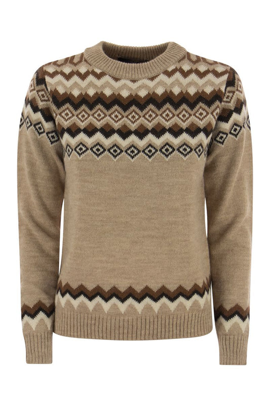 EDICOLA - Alpaca and wool jacquard sweater - VOGUERINI