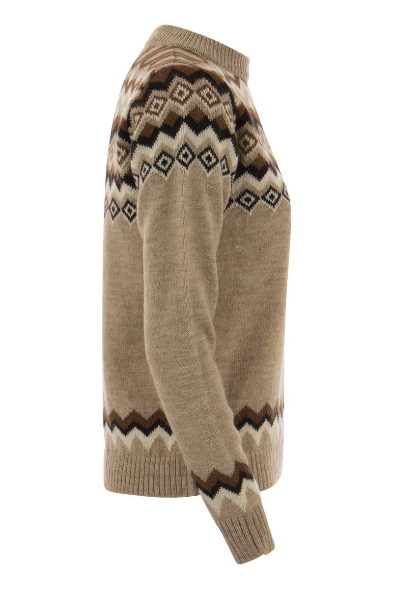 EDICOLA - Alpaca and wool jacquard sweater - VOGUERINI