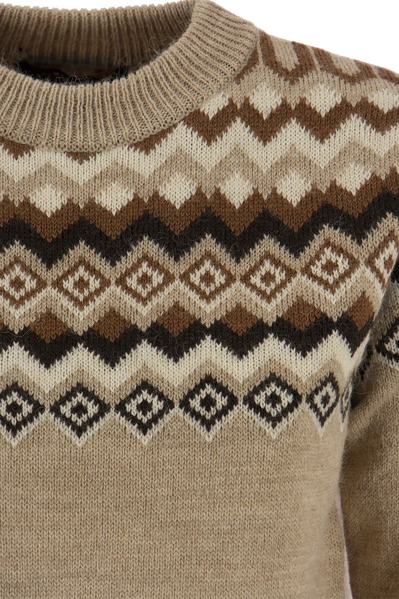 EDICOLA - Alpaca and wool jacquard sweater - VOGUERINI