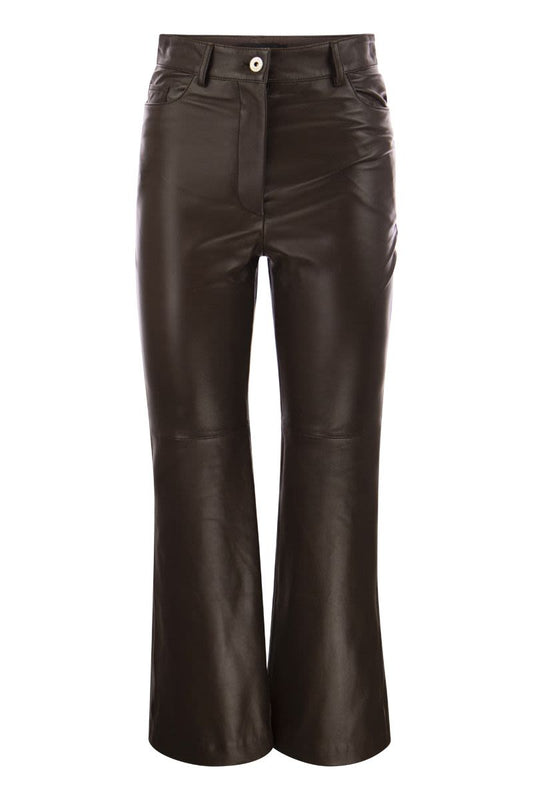 NECTAR - Nappa leather flared trousers - VOGUERINI