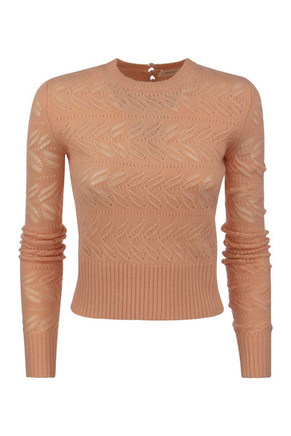 BRIOSE - Wool and cashmere sweater with punches - VOGUERINI