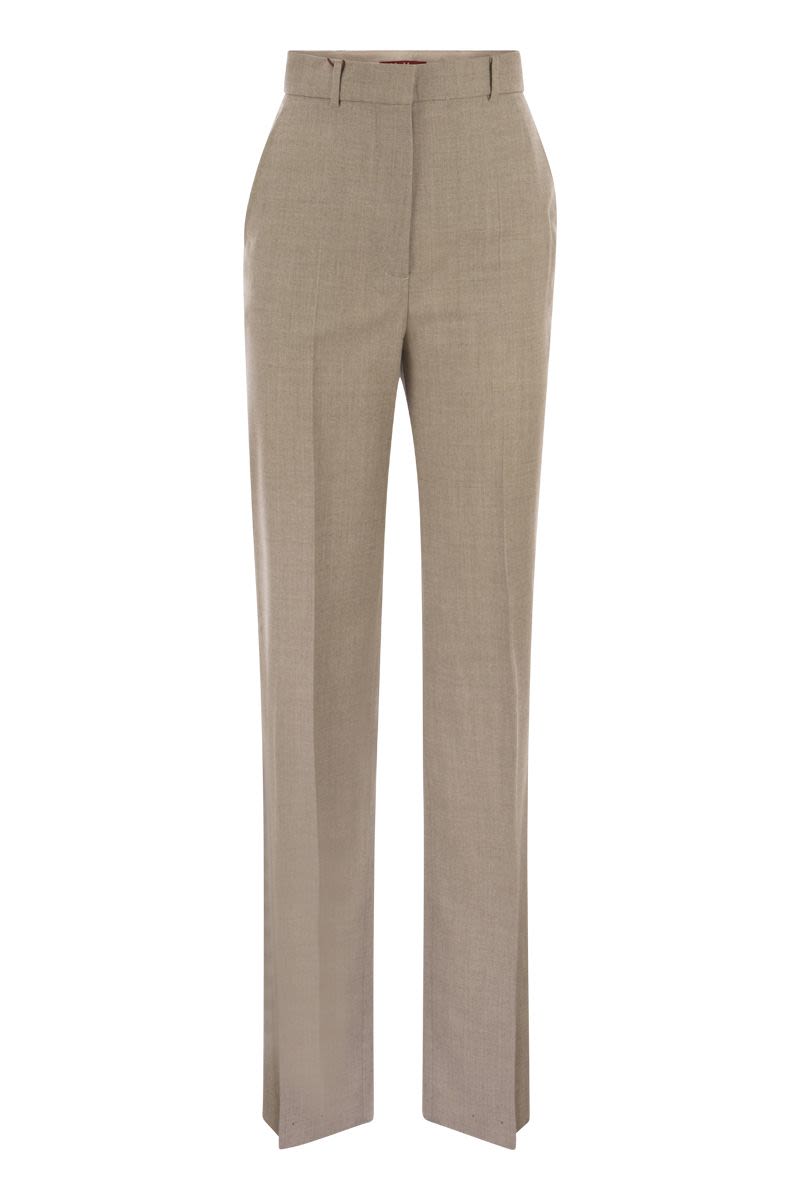 PANDA - Wool crepe long trousers - VOGUERINI