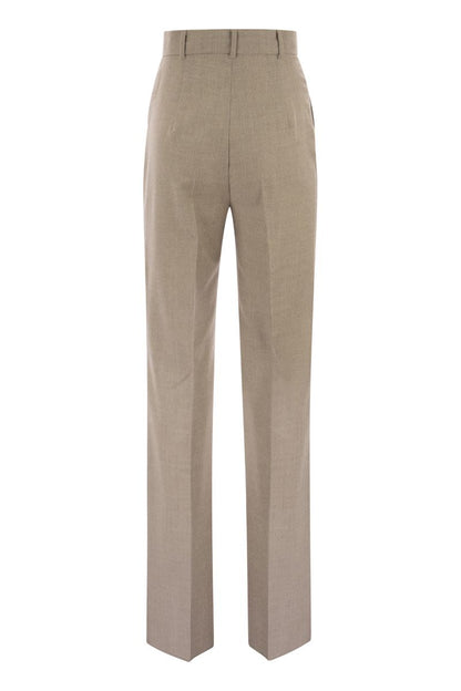 PANDA - Wool crepe long trousers - VOGUERINI