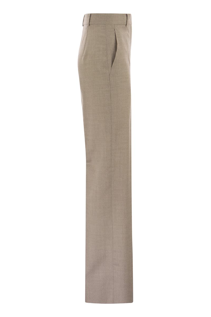 PANDA - Wool crepe long trousers - VOGUERINI