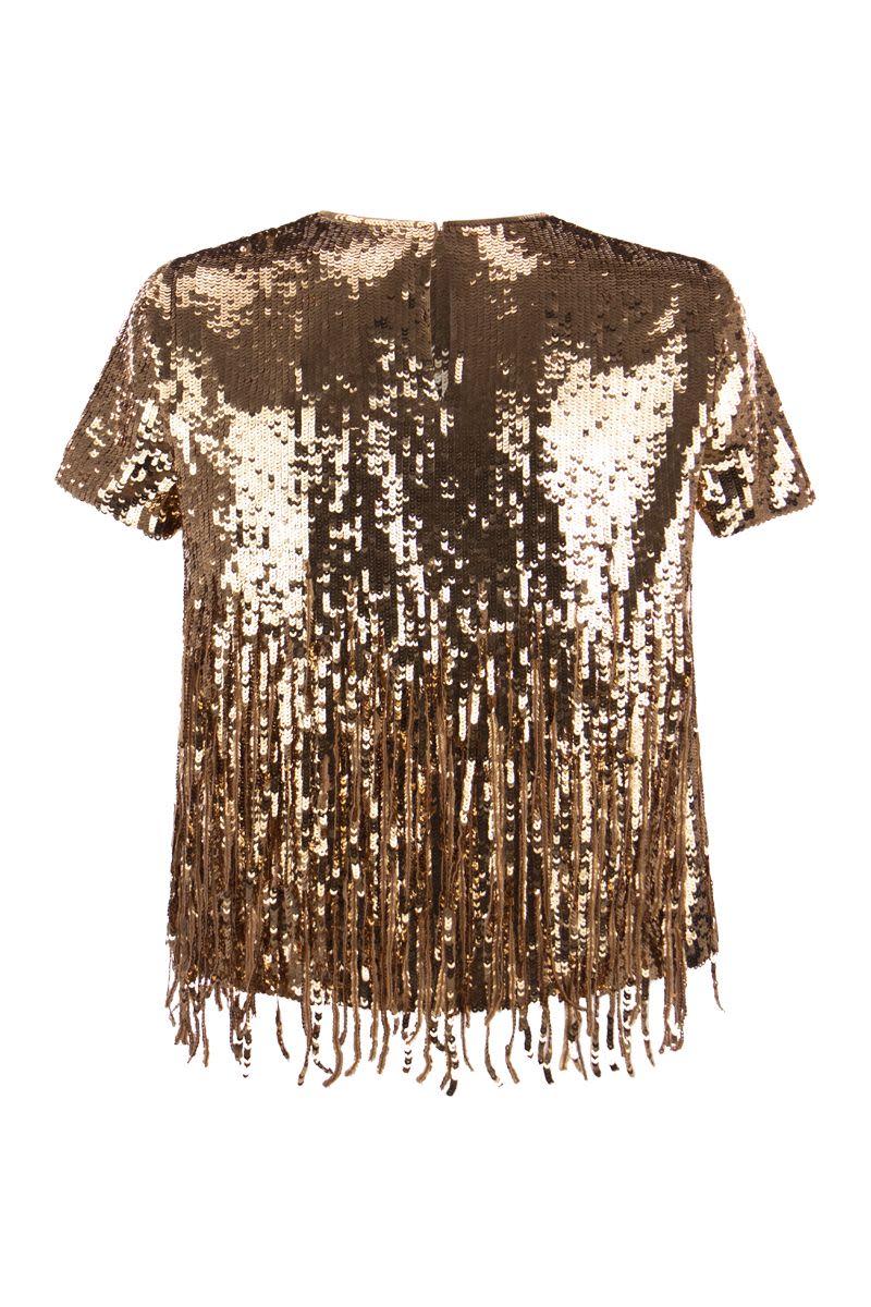 RUTA - Short-sleeved top with sequins - VOGUERINI