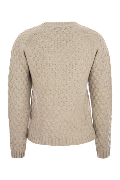 CLAVA - Crew-neck sweater in wool and cashmere yarn - VOGUERINI