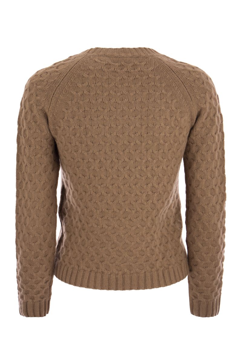 CLAVA - Crew-neck sweater in wool and cashmere yarn - VOGUERINI