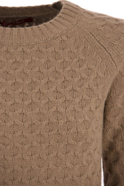 CLAVA - Crew-neck sweater in wool and cashmere yarn - VOGUERINI