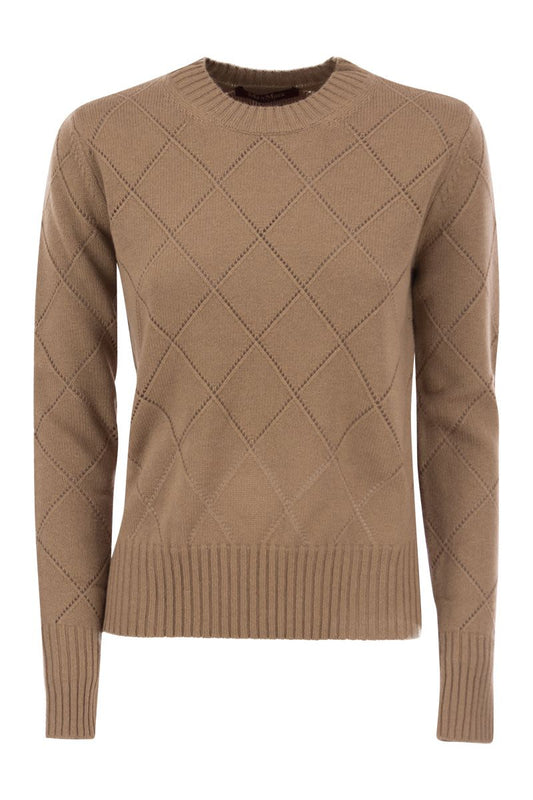 BRUNATE - Knitted sweater with diamond pattern - VOGUERINI