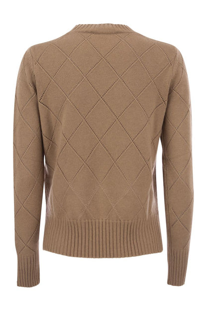 BRUNATE - Knitted sweater with diamond pattern - VOGUERINI