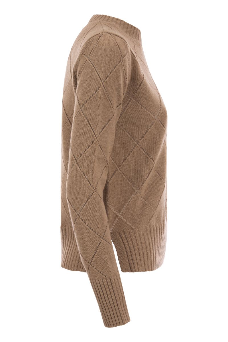 BRUNATE - Knitted sweater with diamond pattern - VOGUERINI