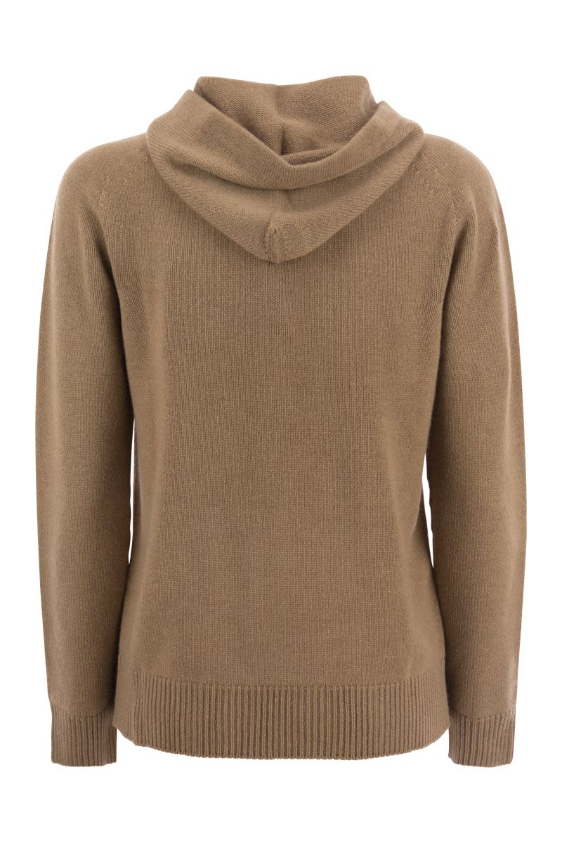 VIRGOLA - Hooded sweater in cashmere yarn - VOGUERINI