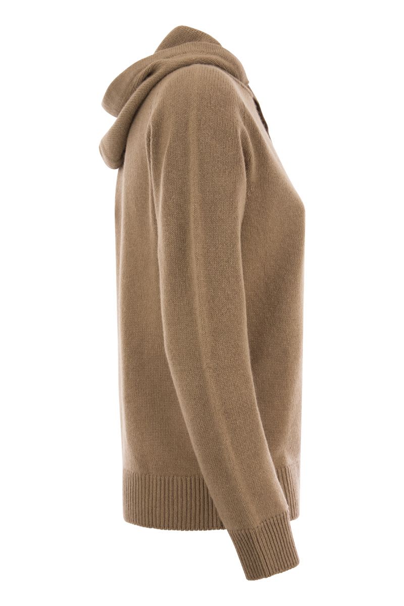 VIRGOLA - Hooded sweater in cashmere yarn - VOGUERINI